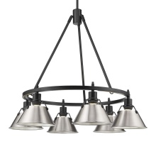 Golden Canada 3306-6 BLK-PW - Yep by Golden Lighting Orwell 6-light Chandelier in Matte Black and Pewter shade